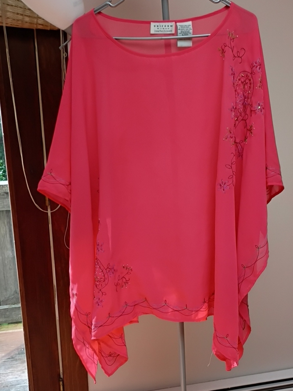 Pink Embroidered Chiffon Tunic